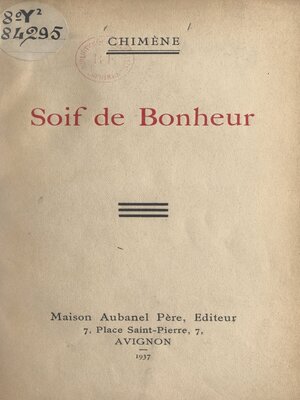 cover image of Soif de bonheur